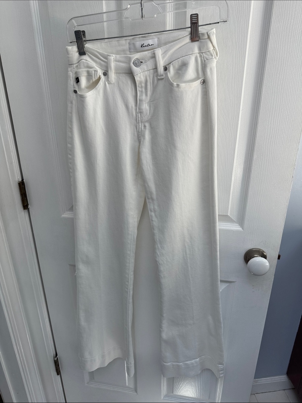 KanCan White Wide Leg low Waste Jeans